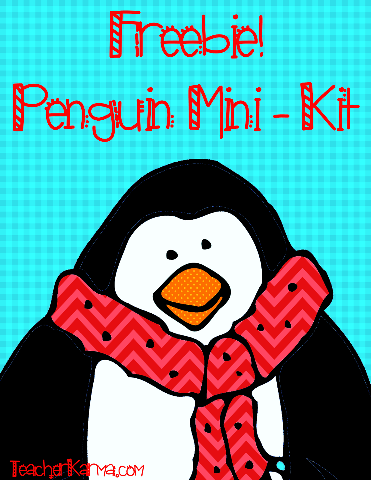 FREE penguin clip art kit to help you celebrate Christmas!  TeacherKarma.com