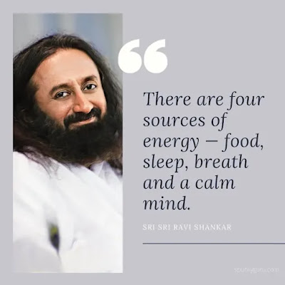 There are four sources of energy — food, sleep, breath and a calm mind.