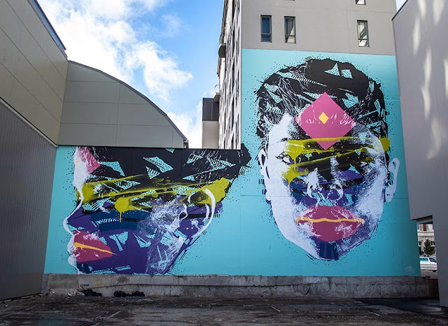 New Street Art Portraits by Australian Artist Askew in New Zealand For Rise Urban Art Festival.