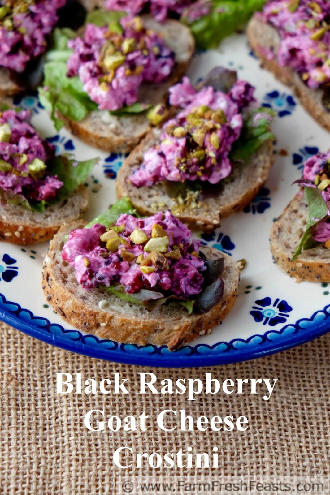 Farm Fresh Feasts Black Raspberry & Goat Cheese Crostini