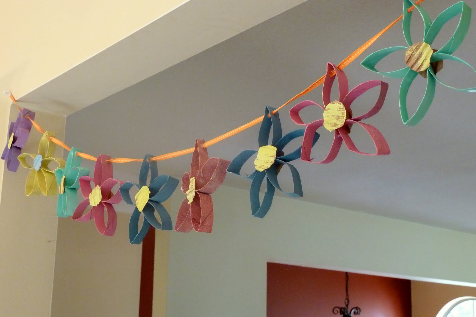 mom starting from scratch Upcycled Cardboard Tube Flowers