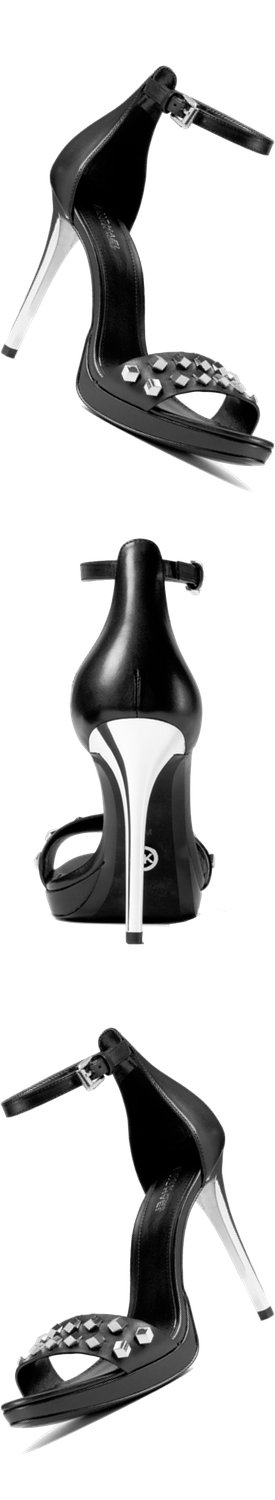 michael michael kors hutton metallic leather sandal