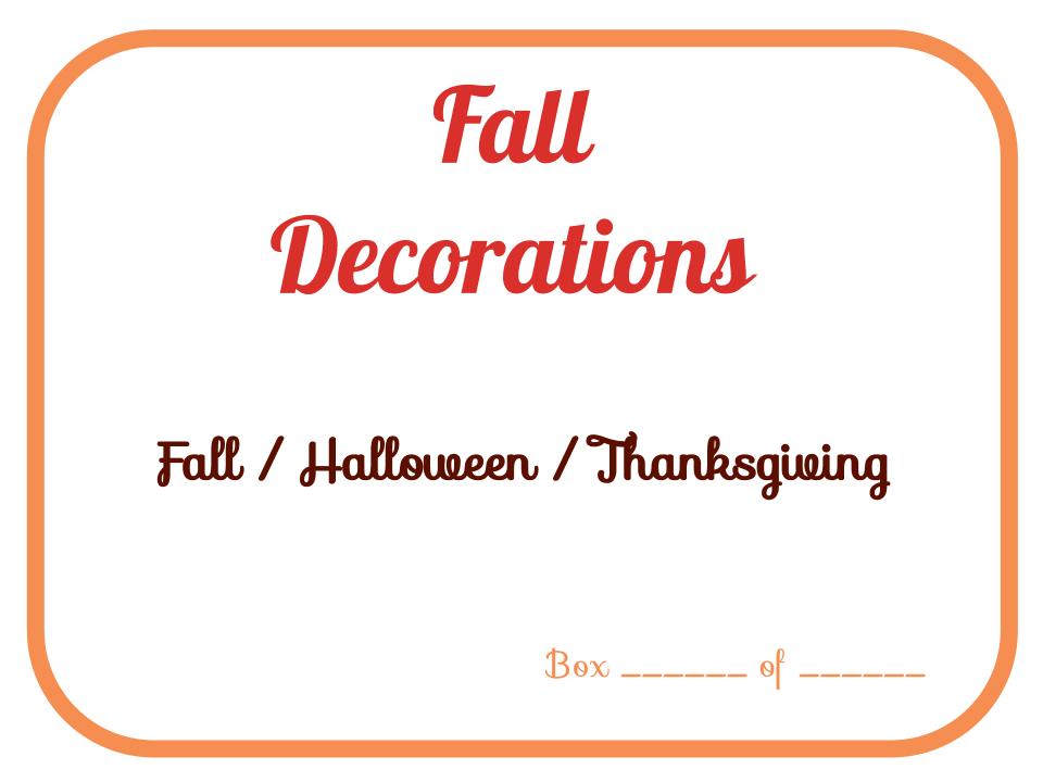 Organizing in living COLOR Fall Decoration Storage