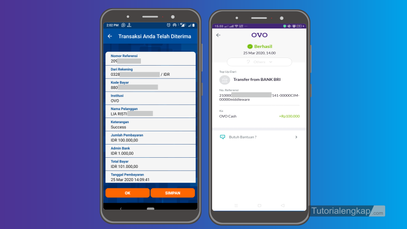 Tutorialengkap 5 Cara isi Ovo Cash Dari Bri Mobile Banking atau ATM BRI