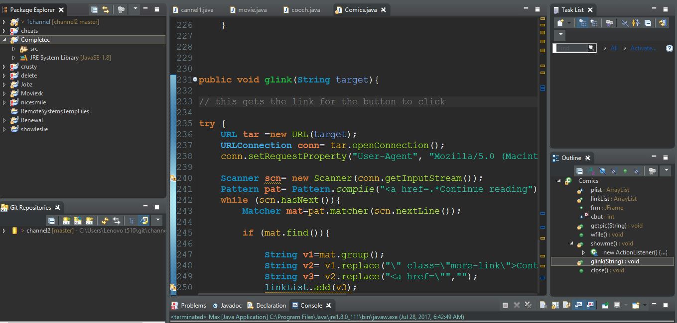 Programming the journey: A java Desktop app Comic viewer