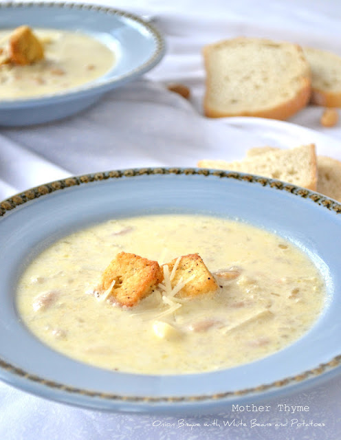 Onion Bisque with White Beans and Potatoes - Mother Thyme