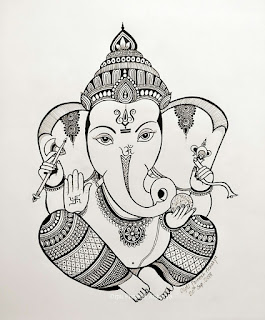 Ganpati Bappa Pencil Sketch Free Download