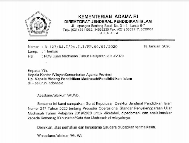 Download POS Ujian Madrasah 2020 Pdf  BERITAPPPK.COM