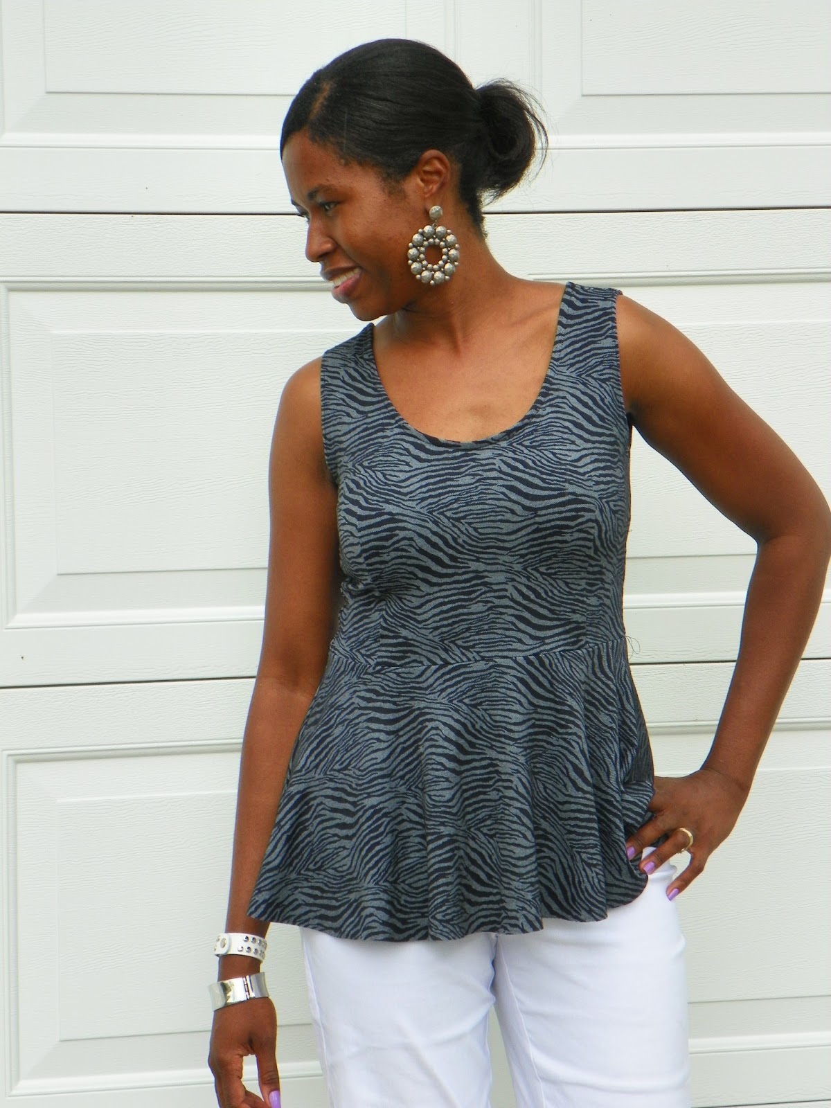 zebra print peplum top
