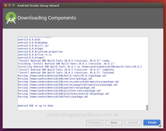 Download dos componentes do Android Studio completo