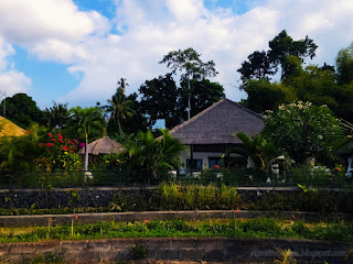 Sweet Beachfront Villa View With Natural Flower Plants And Trees In The Cloudy Sky In The Afternoon Umeanyar Village North Bali Indonesia