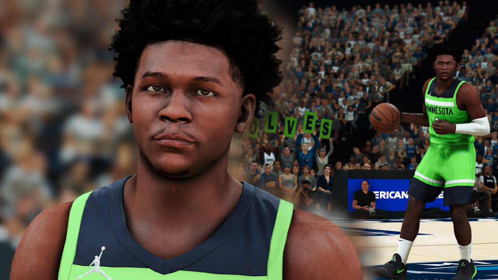 Anthony Edwards Cyberface Afro Hair by PPP | NBA 2K22