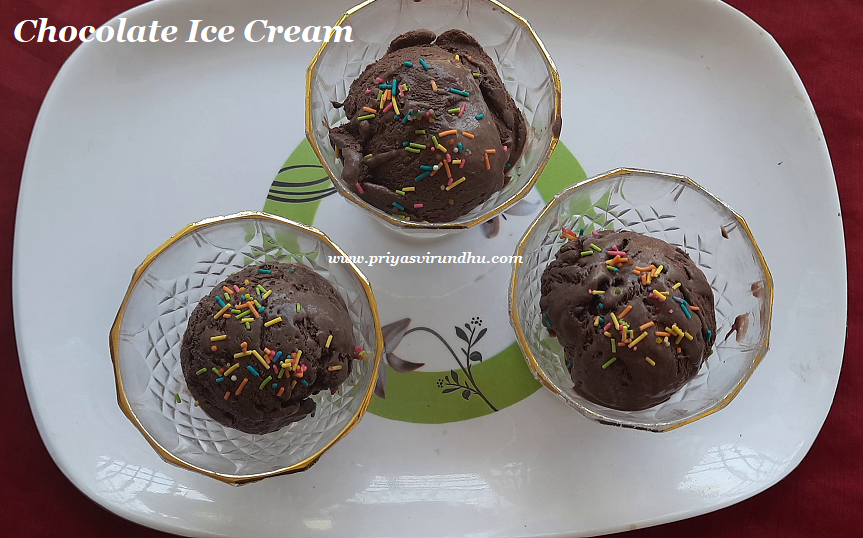Priya's Virundhu Chocolate Ice Cream Recipe/Easy, Rich & Creamy