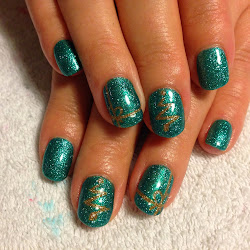 shellac nail christmas cnd turquoise glitter polish brush twinkle engraving