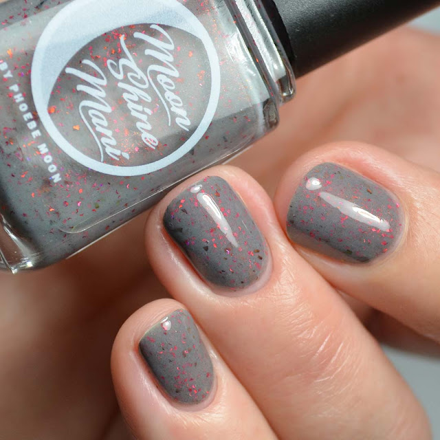 grey nail polish with color shifting shimmer