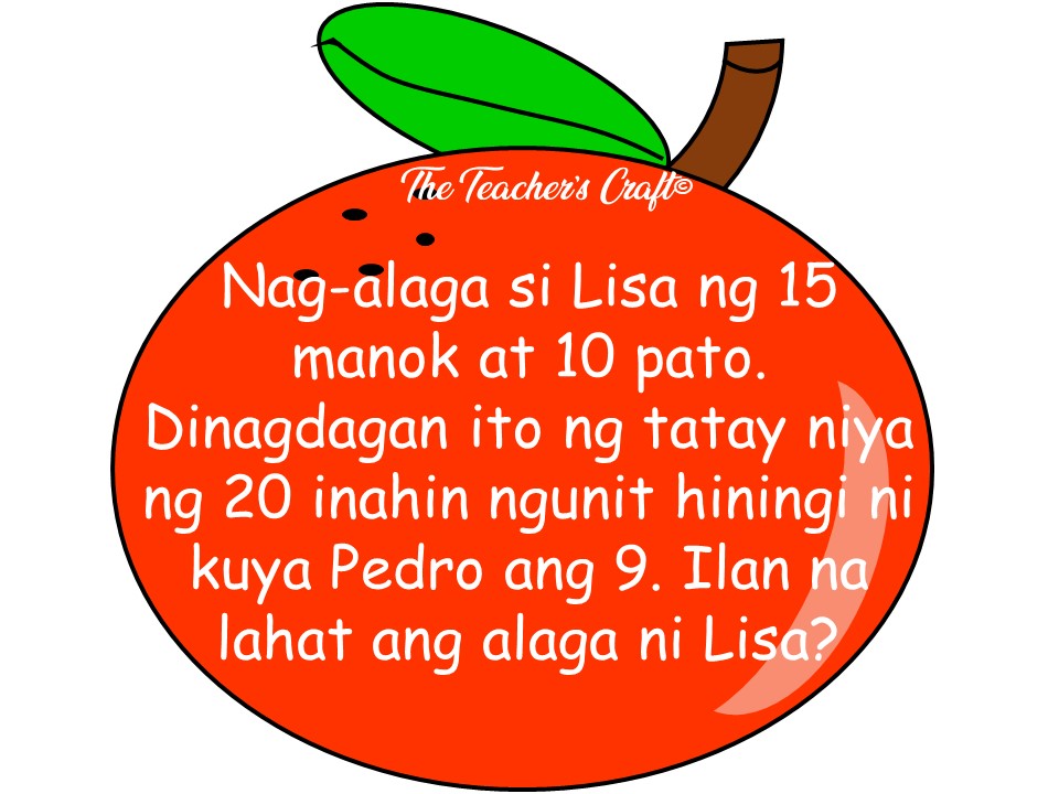 Word Problem In Tagalog The Teachers Craft Ph