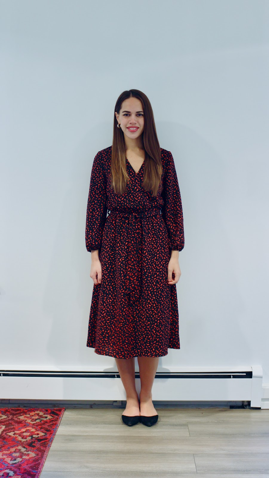 Jules in Flats - Midi Wrap Dress (Business Casual Fall Workwear on a Budget) 