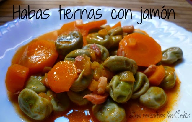 habas tiernas con jamón