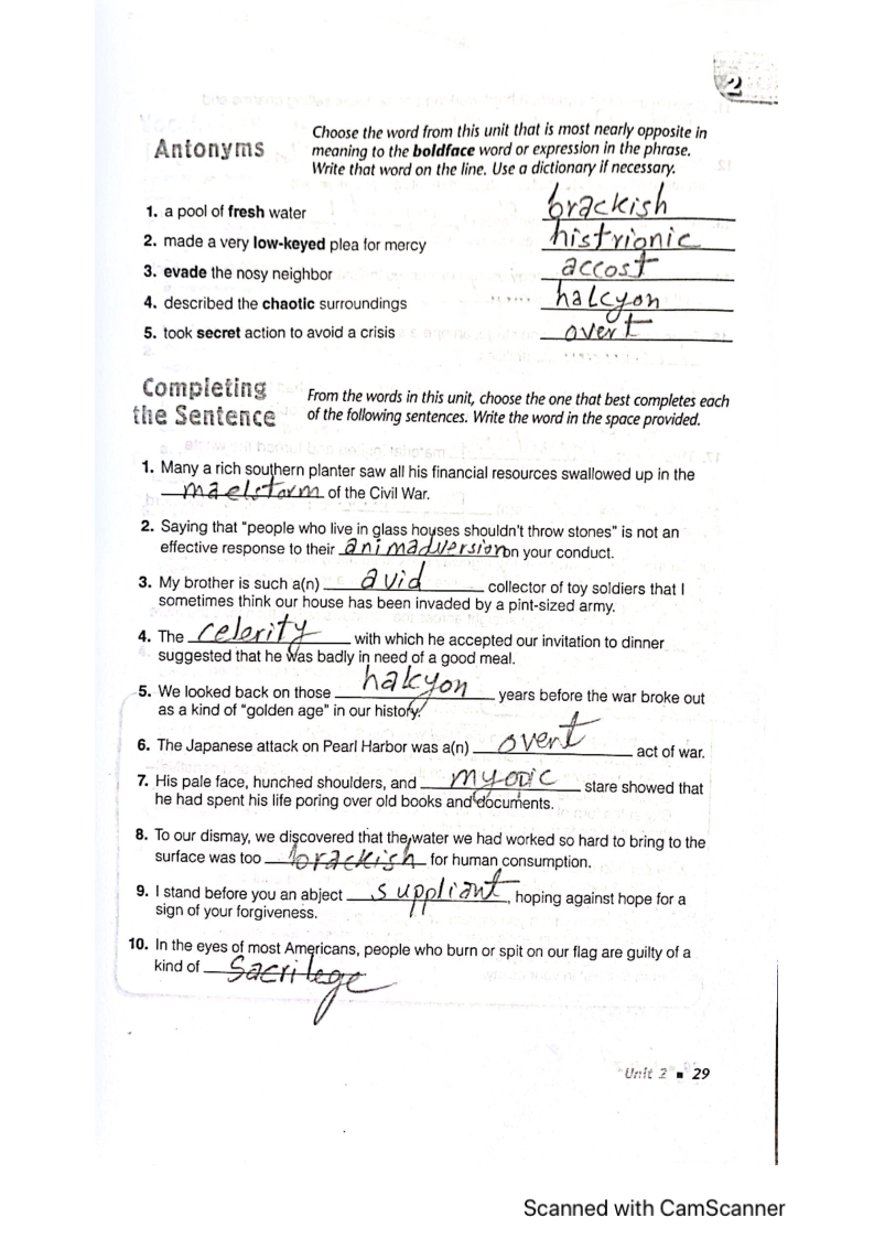 6 Vocabulary Workshop Level G Unit 4 Completing The Sentence  6 Vocabulary Workshop Level G Unit 4 Completing The Sentence