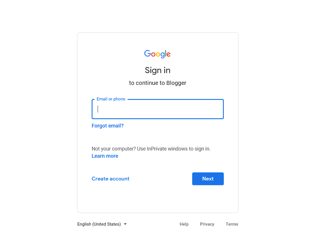 Google sign in