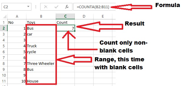 COUNTA function