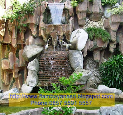 Tukang Taman Surabaya konsep waterwall 3D