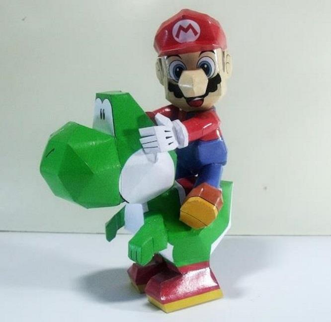 PAPERMAU Super Mario Mario, Yoshi & Luigi Paper Toys by Titan