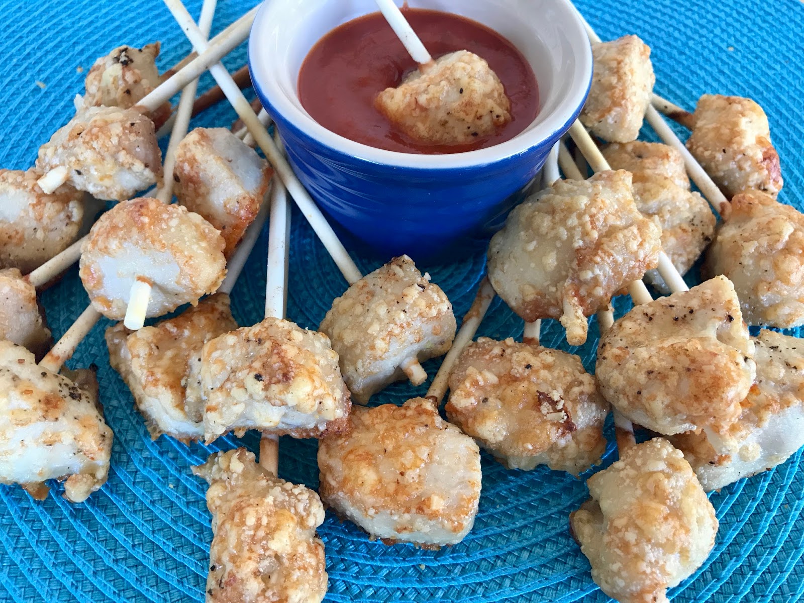 Parmesan Chicken Pops with Garlic Butter