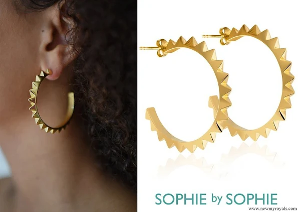 Princess Madeleine wore Sophie by Sophie pyramid hoops earrings