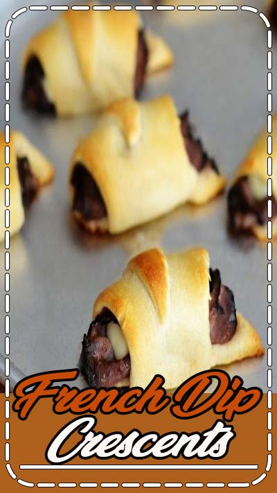 French Dip Crescents are savory little beef sandwiches with melty cheese all wrapped up in crescent dough. Dip them in au jus sauce for an incredible lunch or dinner!