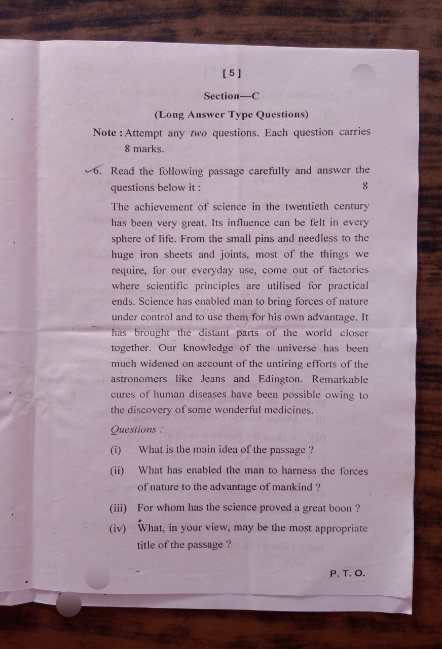 Ba 1st Year General English Sample Paper example papers