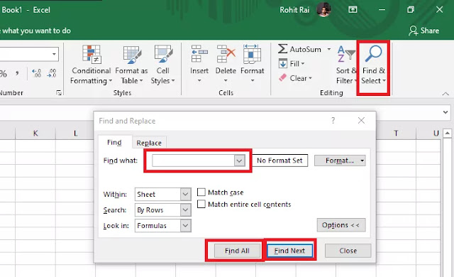 Find and Replace in Excel In Hindi
