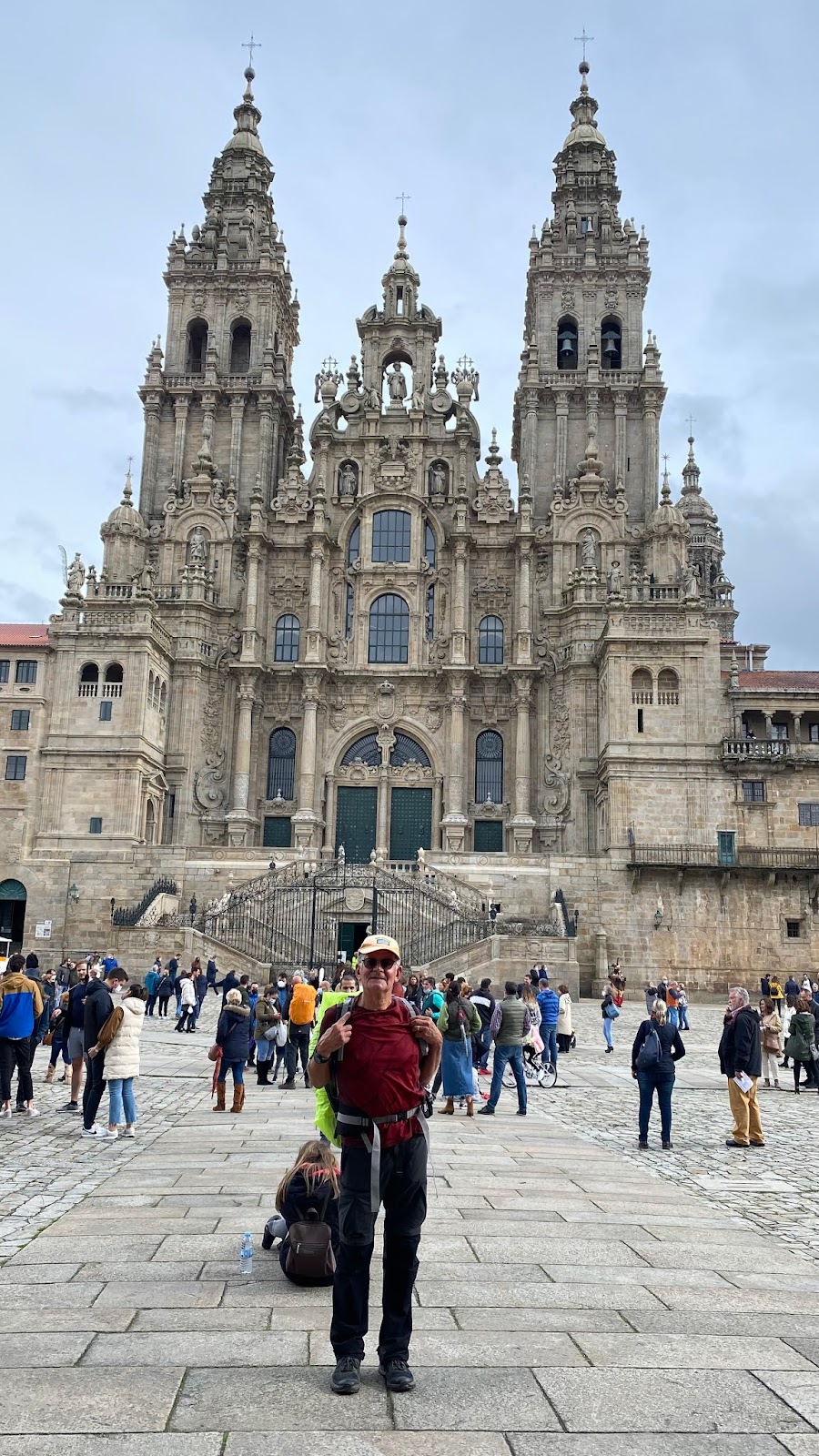 Devant la cathédrale de Santiago.