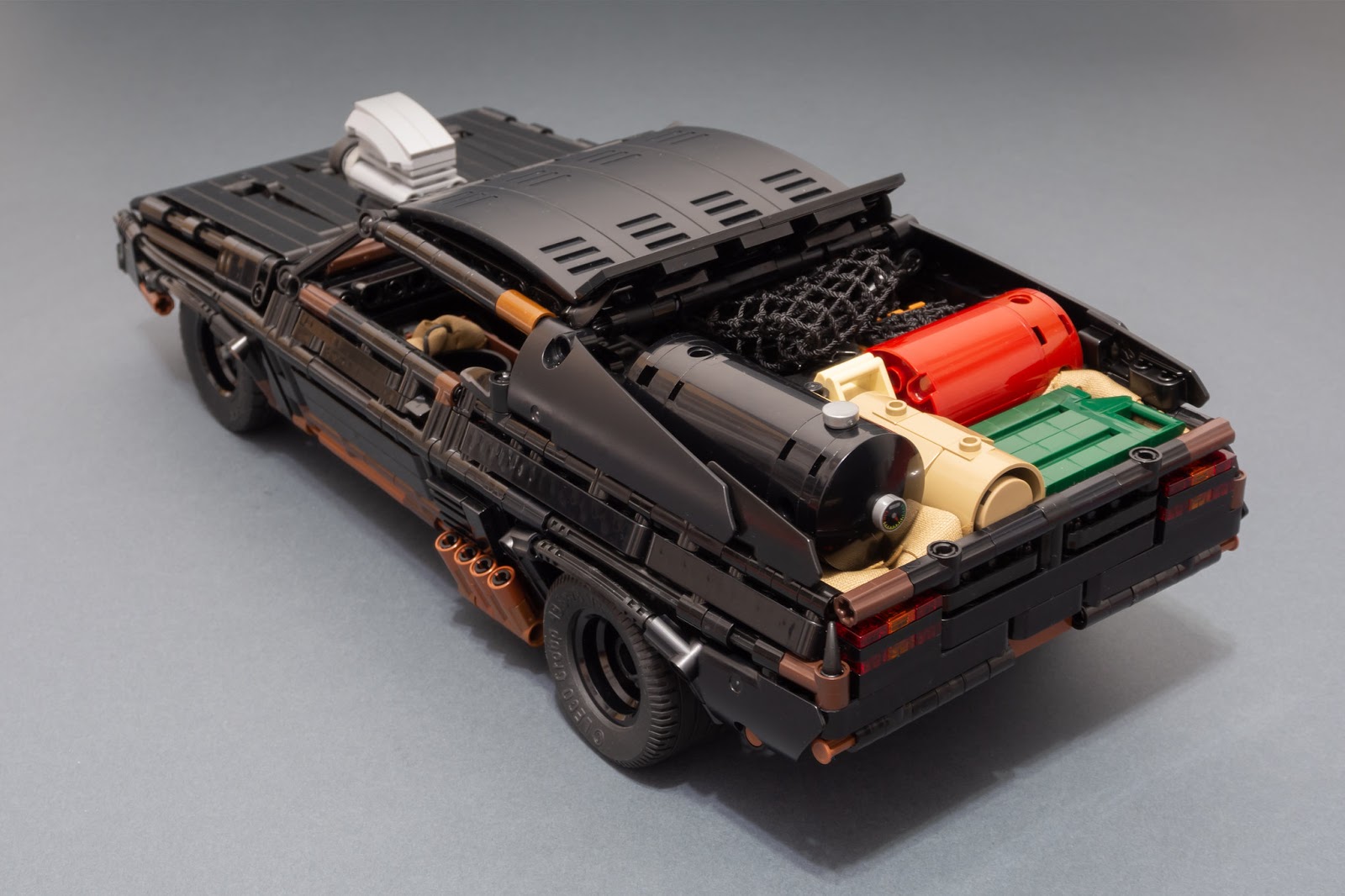 This is the Mad Max LEGO version of the Black Interceptor