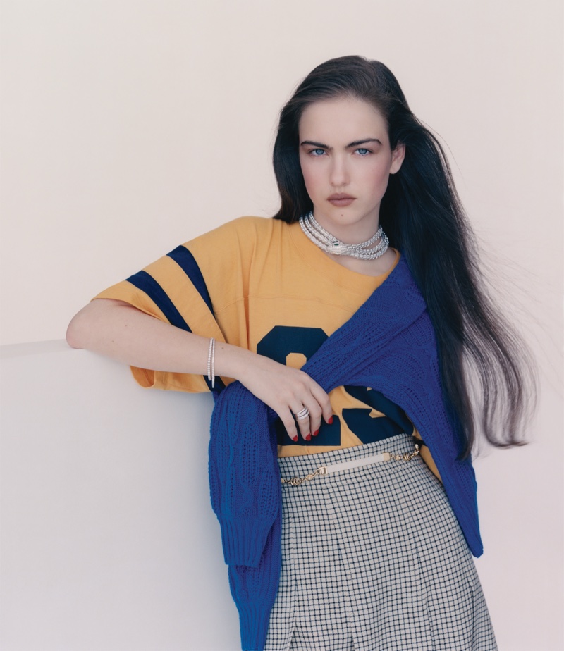Stella Jones shows preppy luxe styles for WSJ. Magazine
