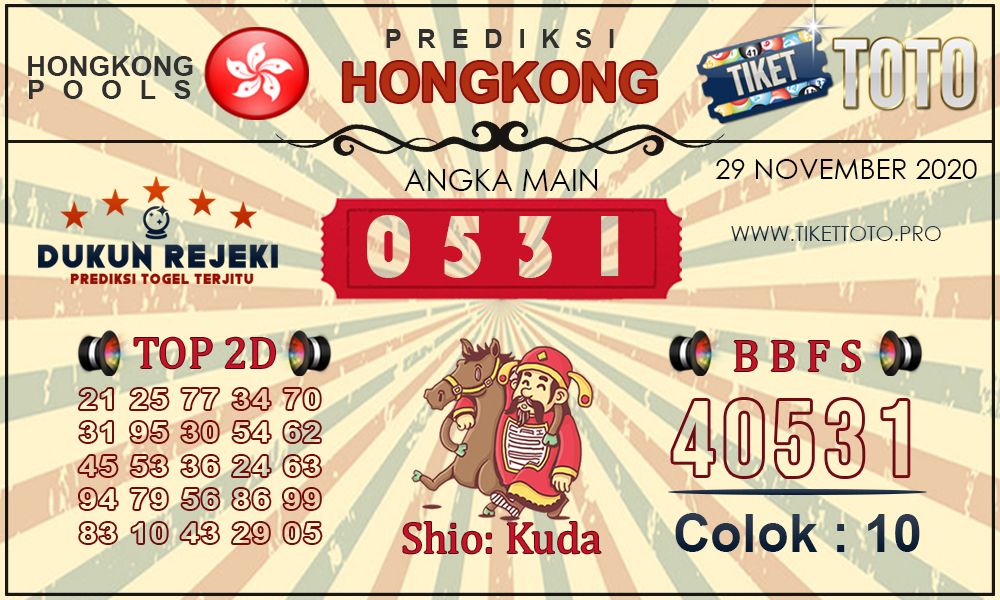 Prediksi Togel HONGKONG TIKETTOTO 29 NOVEMBER 2020