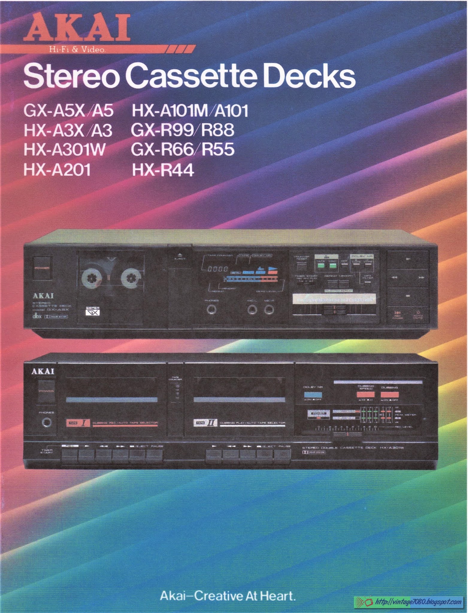 Vintage 70 80 Akai 16 Catálogo Tape Decks 1984