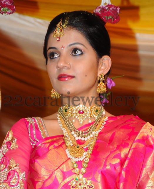 Bride with Kundan Jhumkas - Jewellery Designs
