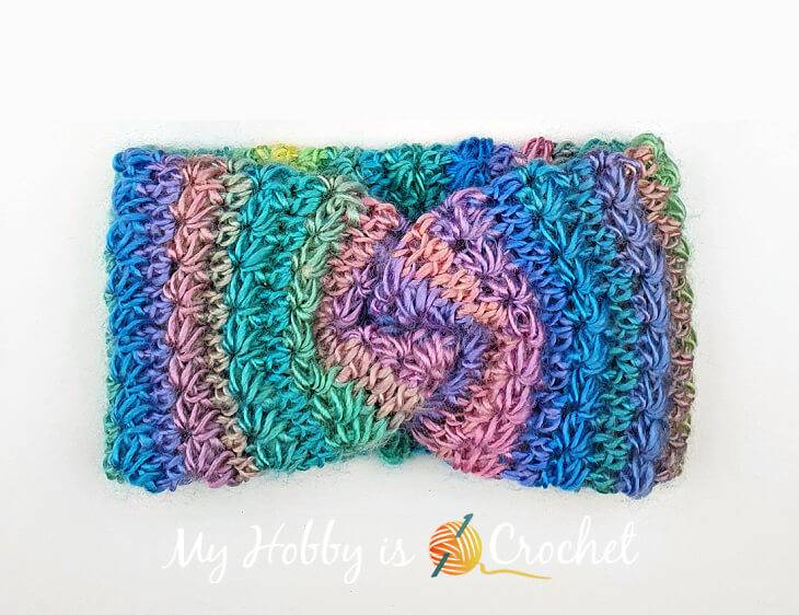 crochet twist headband double layered star stitch