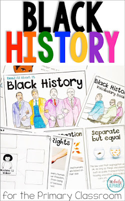 Black History for the Primary Classroom is a great way to introduce primary students to the contributions of African-Americans in our world, and important times such as The Underground Railroad and The Civil Rights Movement. It is a great way to share with students that they are perfect and unique, no matter the color of their skin, or the texture of their hair. It's also a great way to teach about how important it is to stand up for what is right. 