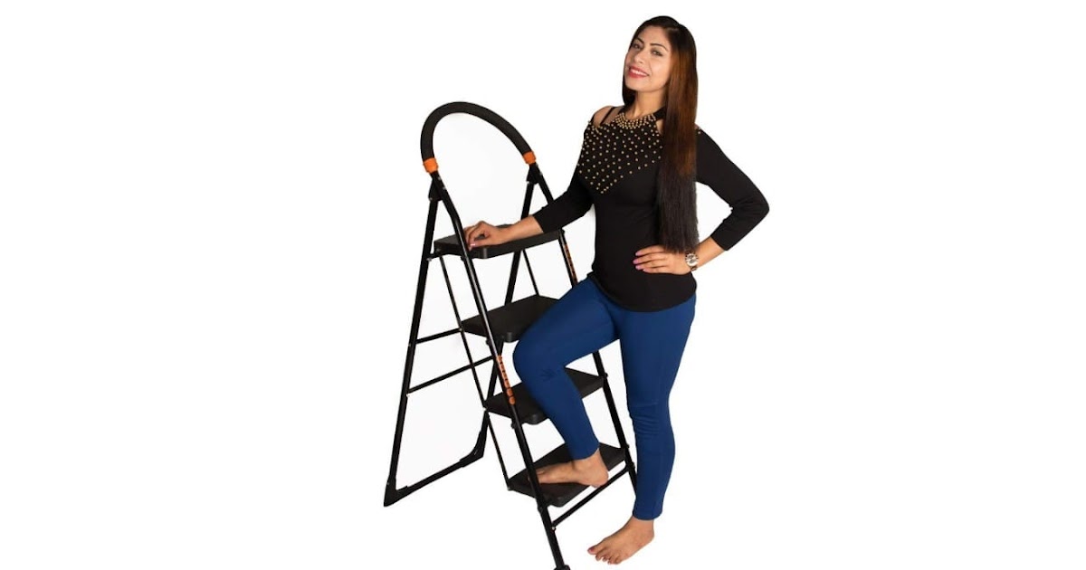 Best Step Ladder in India Parasnath Black Heavy Folding Ladder