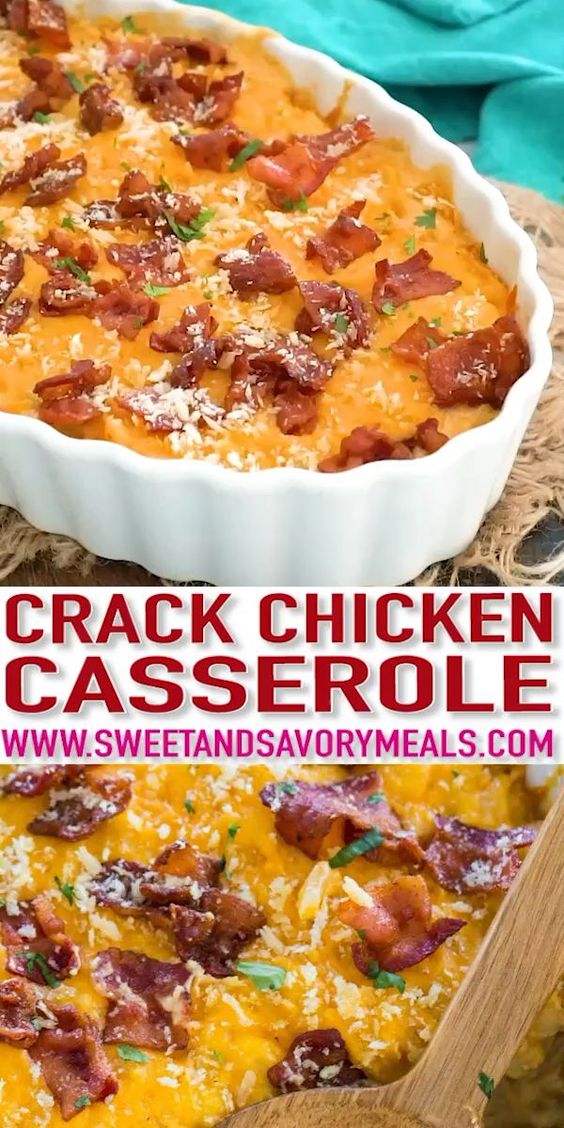 Cheesy Crack Chicken Casserole [Video] – Sweet and Savory Meals ...