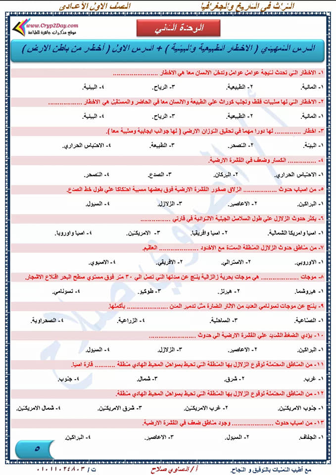 أقوى مراجعة دراسات إجتماعية نهائية للصف الأول الإعدادي لإمتحان شهر إبريل أ/ الصاوي صلاح  5