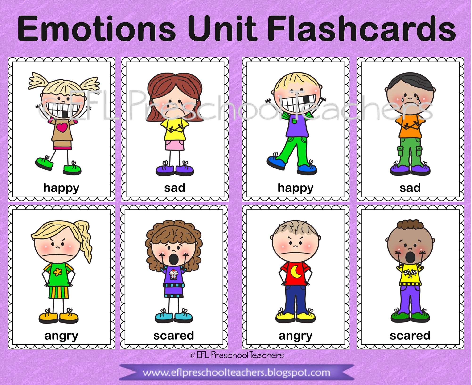 Esl Efl Preschool Teachers Emotions Theme For Kindergarten Holistic E0C