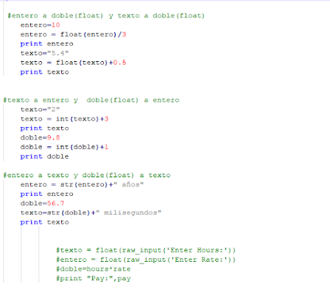 conversion entre int string y float python