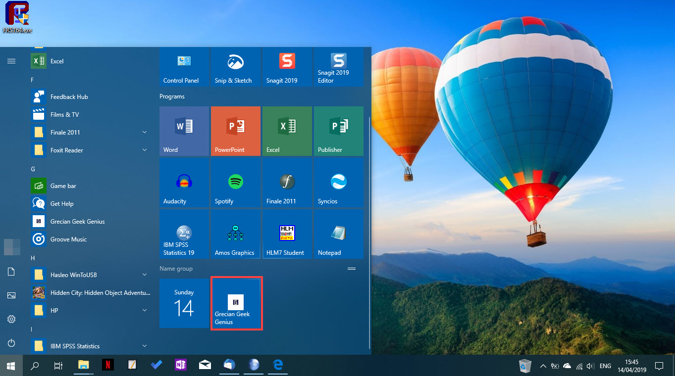 Grecian Geek Genius Καρφίτσωμα συνδέσμου στο Start Menu (Windows 10)