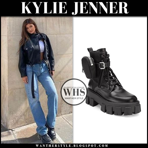 Kylie Jenner Gives Favorite Prada Boots Edge With Moto Jacket – Footwear  News