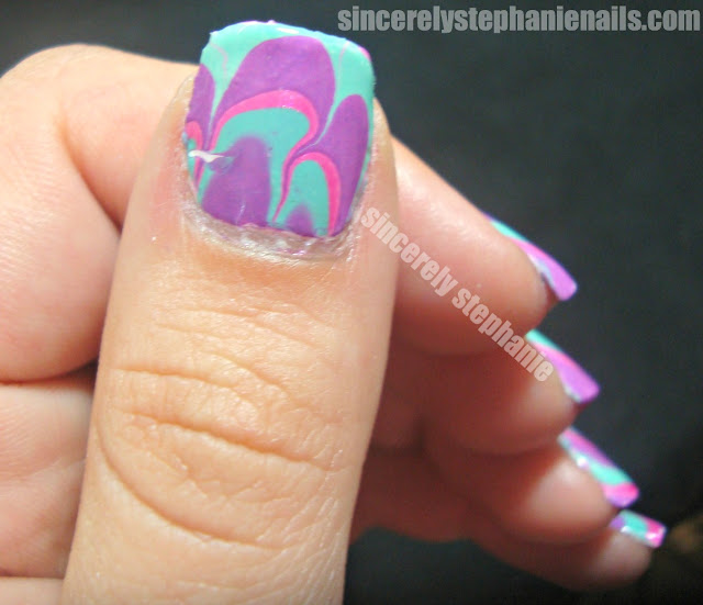 water marble nail art 