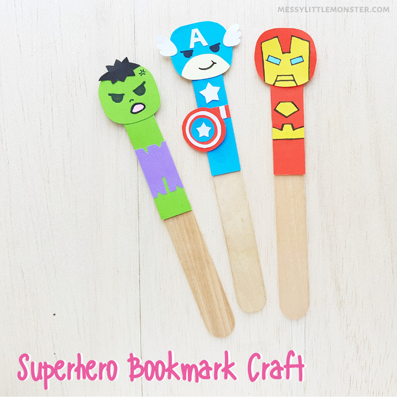 Superhero craft for kids - bookmark craft