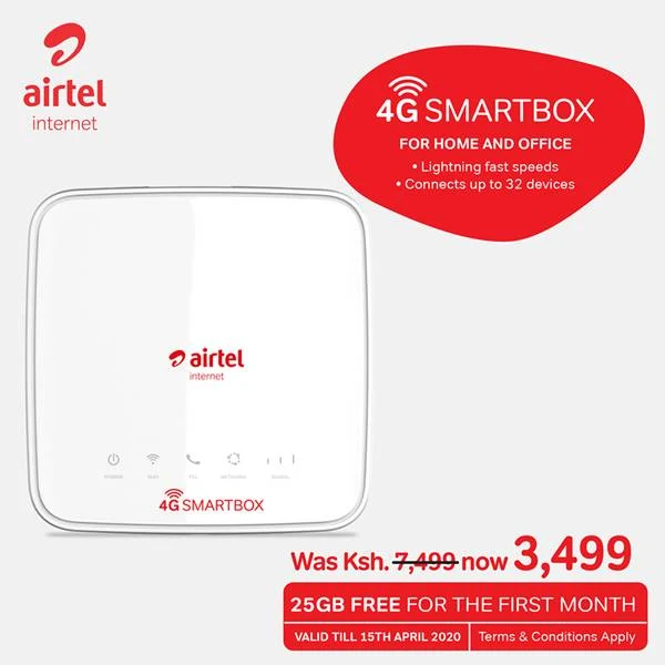 Get Free 25GB Plus Airtel Kenya's Smart-box for Ksh 3499